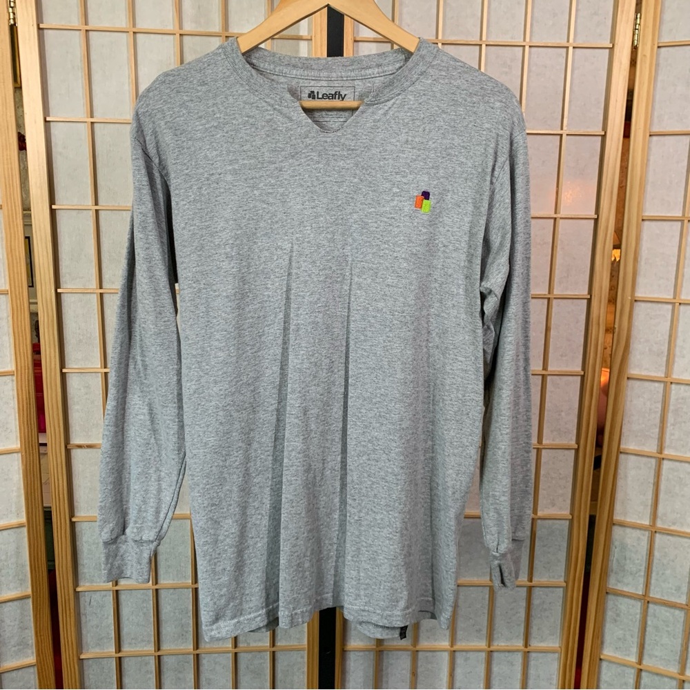 Leafly Cannabis Brand Cotton Blend Long Sleeve Tee